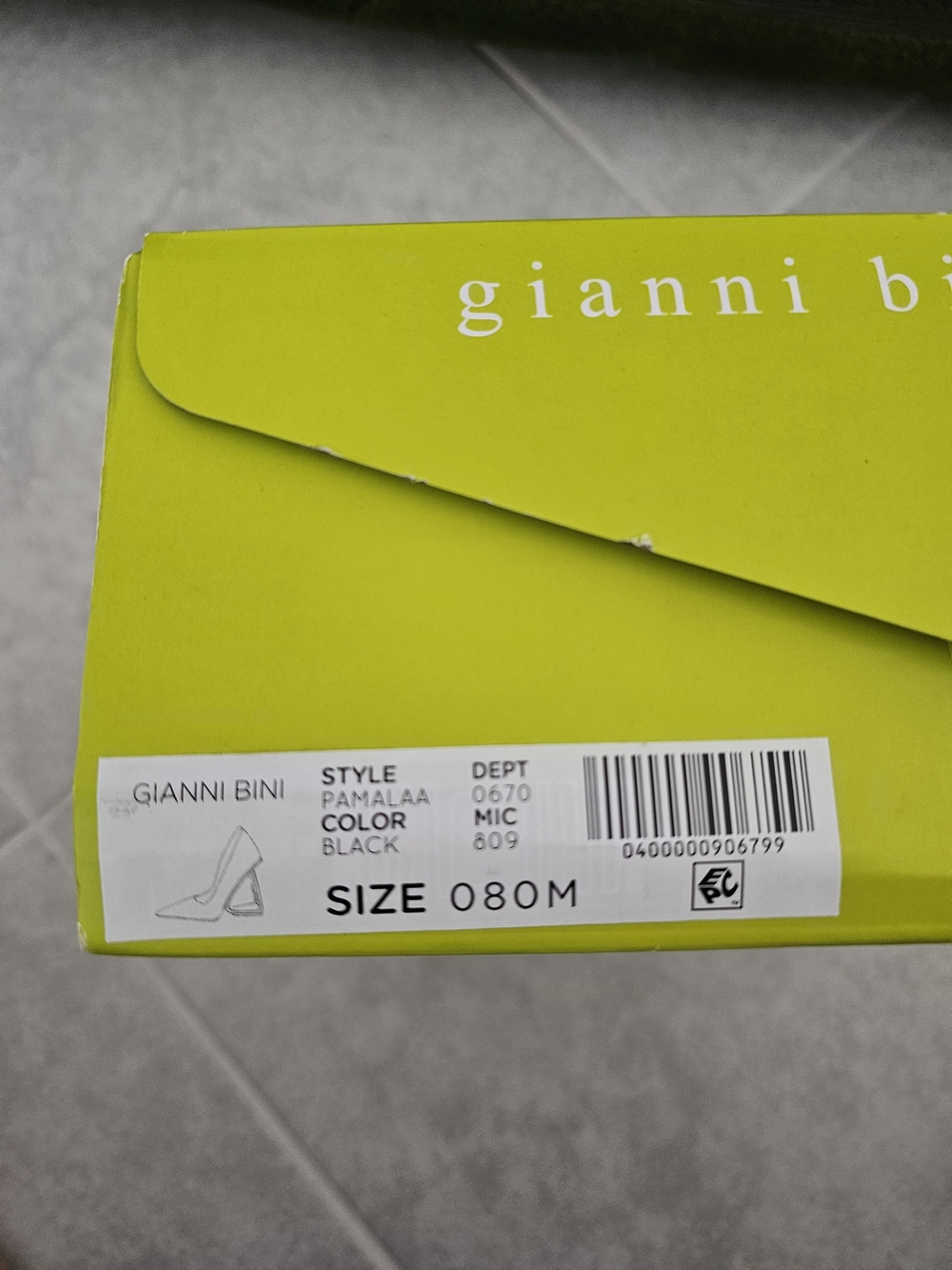 Gianni Bini Black Pointed Pumps with Gold Sculptural Heel - Picture 6 of 6